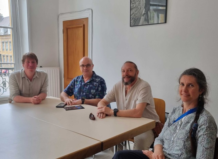 Daniel Stanciu et Gabriel Apostol accueillis par Pierre-Yves Charlois et Sarah Andrieu (6 juin 2023)