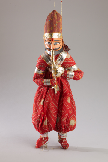 Musicien, marionnette du Rajasthan. Musée de l'Ardenne, photo : Christophe Loiseau